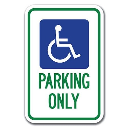 Signmission Handicapped Parking Sign 12inx18in Heavy Gauge Alum Signs, 18" L, 12" H, A-1218 Handicap - Handi Pk A-1218 Handicap - Handi Symbol Pk